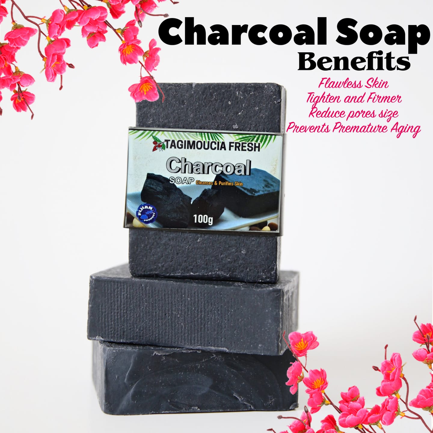 Natural Pure Organic Charcoal Soap [3 pack]
